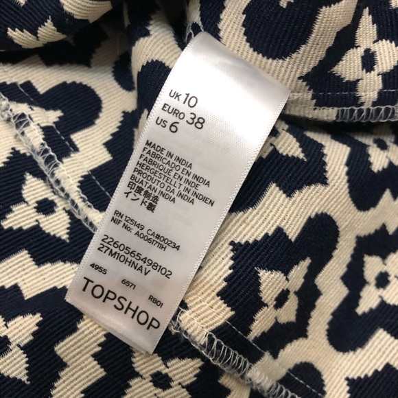 NWOT [ TopShop ] Jacquard Print A-Line Skirt - Picture 6 of 8